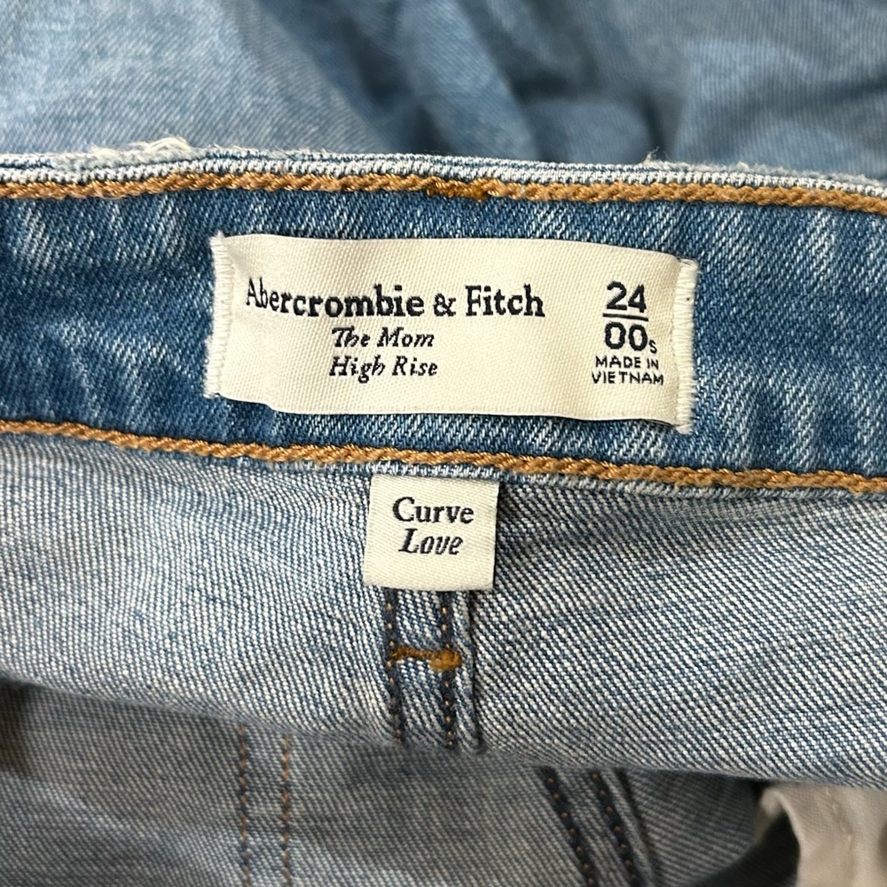 Abercrombie & Fitch The Mom High Rise Curve Love Jeans - women’s size 24 / 00S - Picture 4 of 9